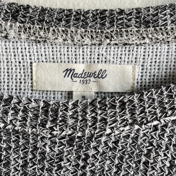 Madewell Lightweight, cotton-blend pullover sweater in B&W marled yarn. Size SM - Picture 2 of 4